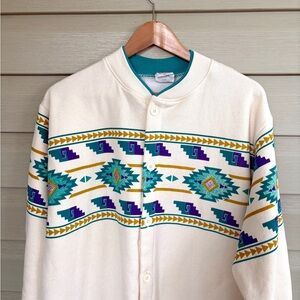 ART UNLIMITED southwestern cardigan sweatshirt jacket Yakama Indian Nation XL